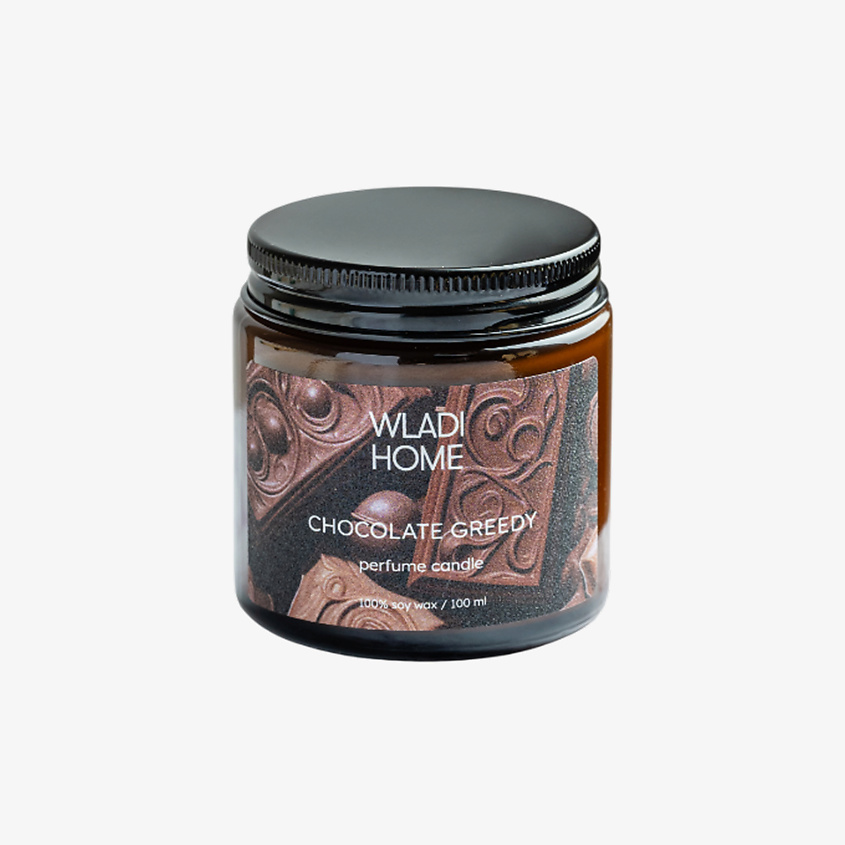 Изображение товара Ароматическая свеча WLADI HOME Шоколад в стеклянной банке 1 шт