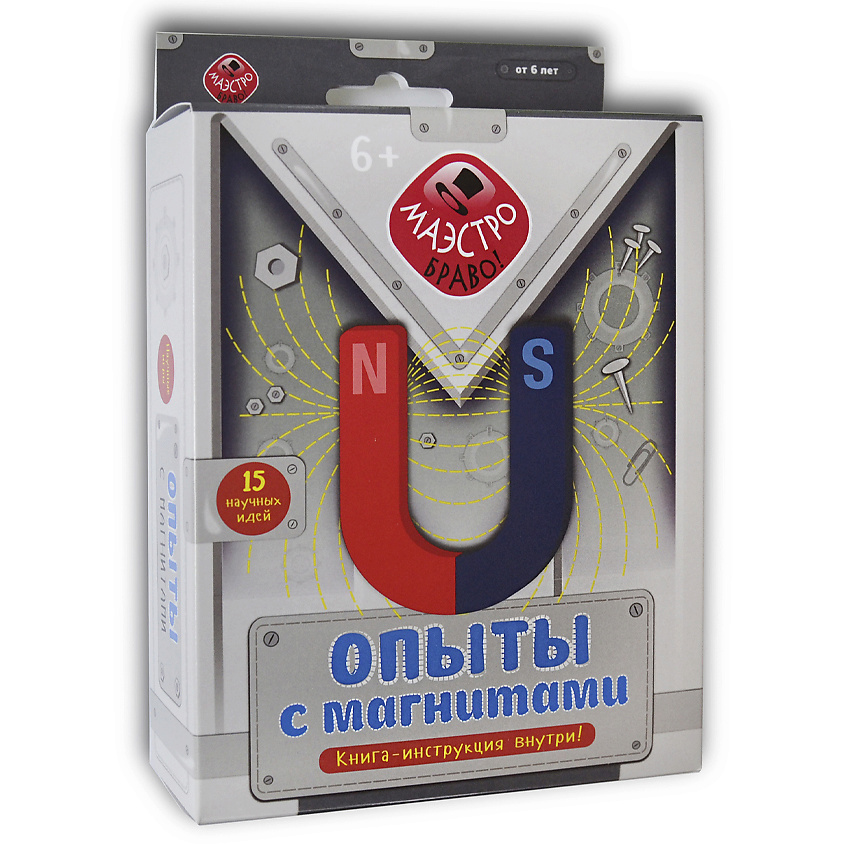 Изображение товара МАЭСТРО, БРАВО! Набор для опытов Опыты с магнитами, 1 шт.