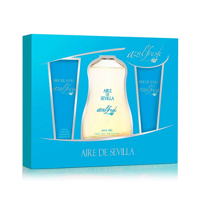 Изображение товара INSTITUTO ESPANOL Набор Aire de Sevilla Azul Fresh: Туалетная вода + Крем для тела + Гель для душа, 150 мл х 3