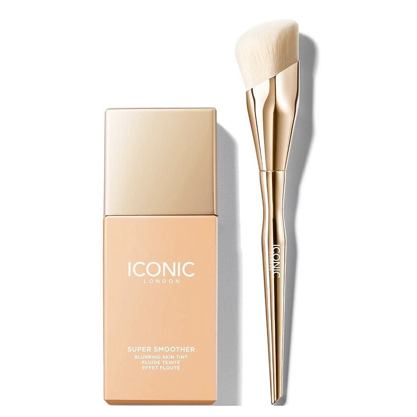 Изображение товара ICONIC LONDON Набор для лица Super Smoother Blurring Тональный крем+Кисть, Neutral Fair