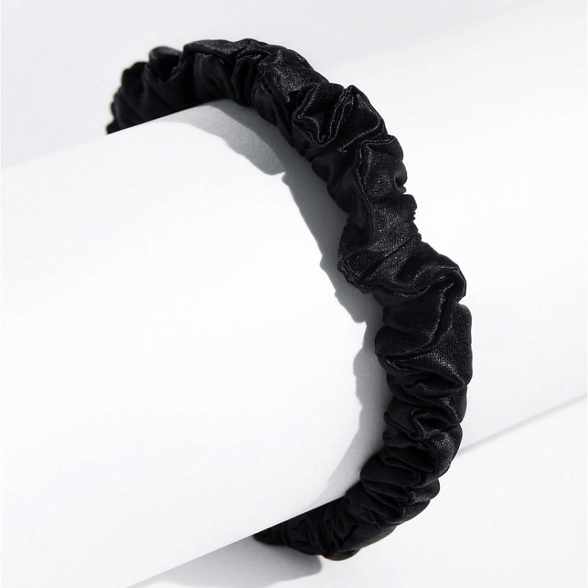 Изображение товара ASSORO Шелковая резинка S из 100% натурального шёлка Черная для женских волос