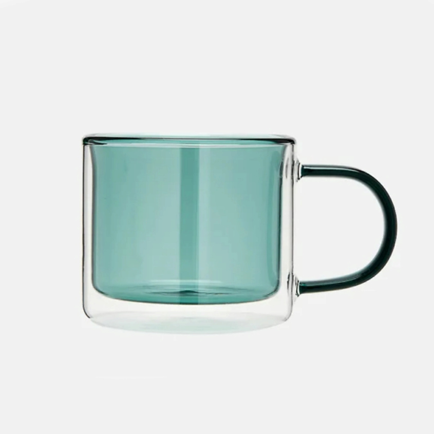 Изображение товара KIMBERLY PREMIUM Кружка двухслойная из цветного стекла термостойкая, цвет: изумрудный