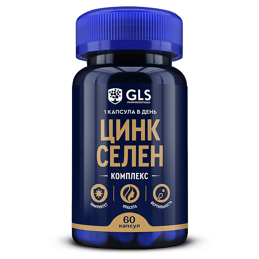 Изображение товара БАД Цинк Селен 60 шт GLS PHARMACEUTICALS для иммунитета и красоты