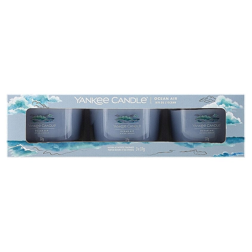 Изображение товара YANKEE CANDLE Набор ароматических свечей Ocean Air, 3 x 37 г
