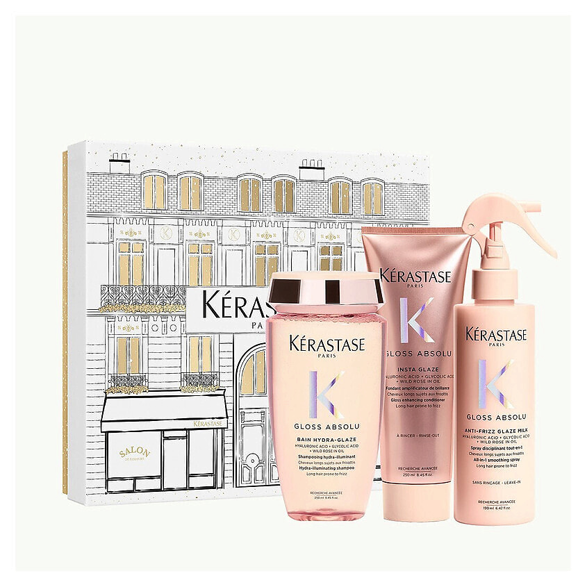 Изображение товара Набор для ухода за волосами KERASTASE Gloss Absolu Light X-Mas Set шампунь кондиционер спрей