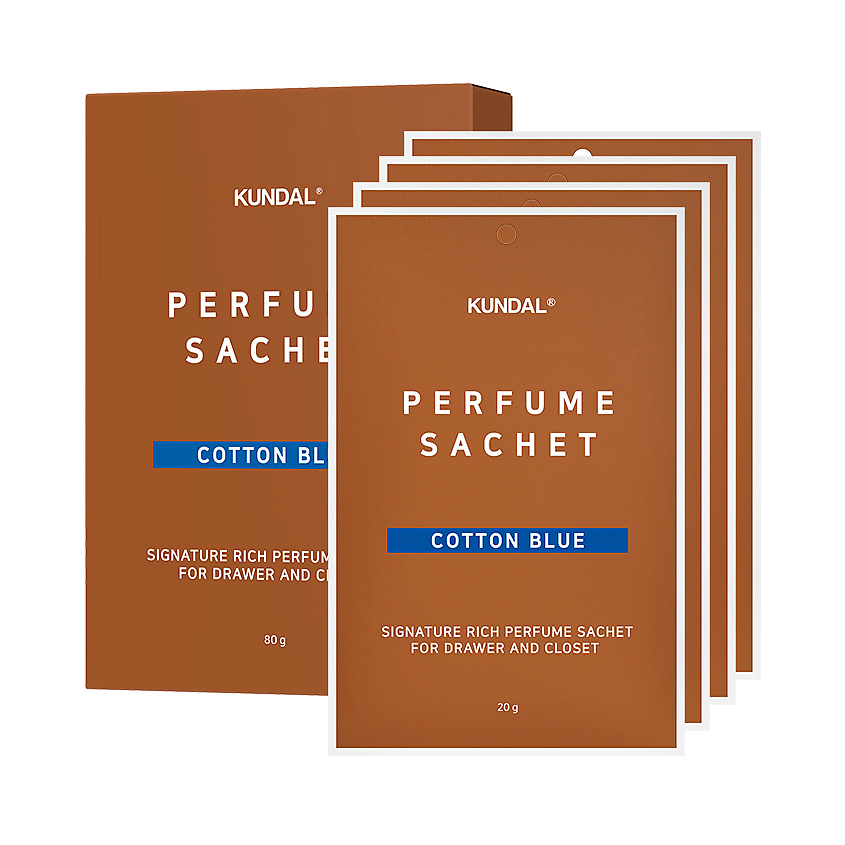 Изображение товара KUNDAL Ароматическое саше Голубой хлопок, 4 х 20 г