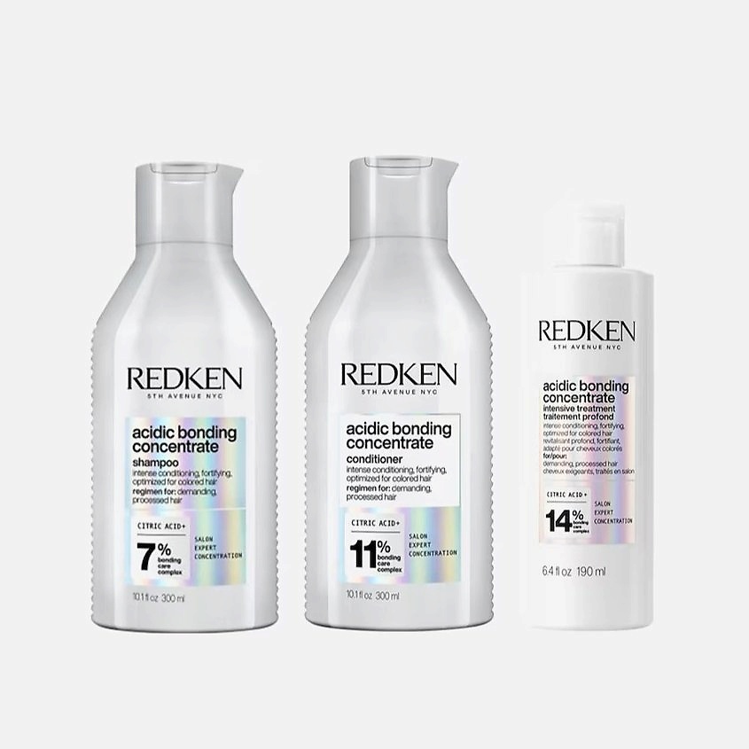 Изображение товара REDKEN Acidic Bonding Concentrate Bundle Treatment, 300 мл + 300 мл + 190 мл