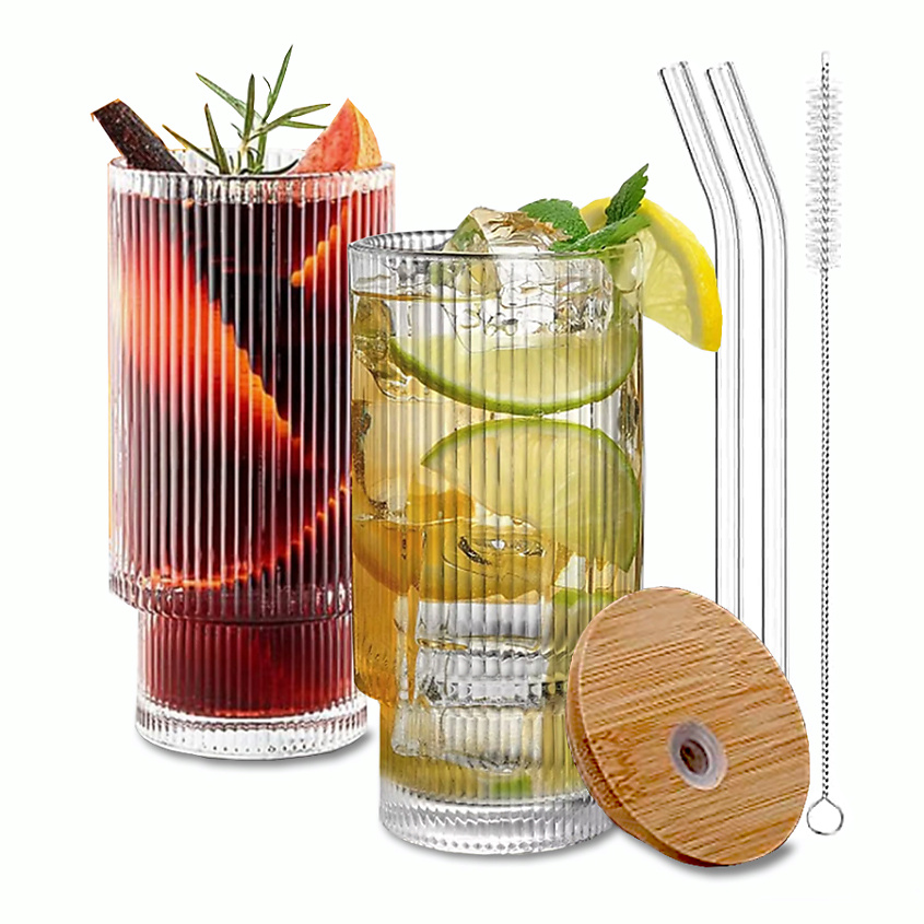 Изображение товара GIFT'N'HOME Набор стеклянные стаканы с трубочкой 2 шт, 2 шт.