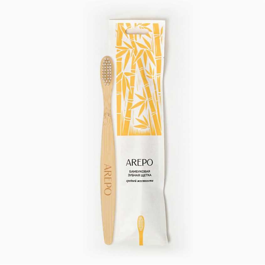 Изображение товара AREPO Бамбуковая зубная щетка средней жесткости, Бежевый