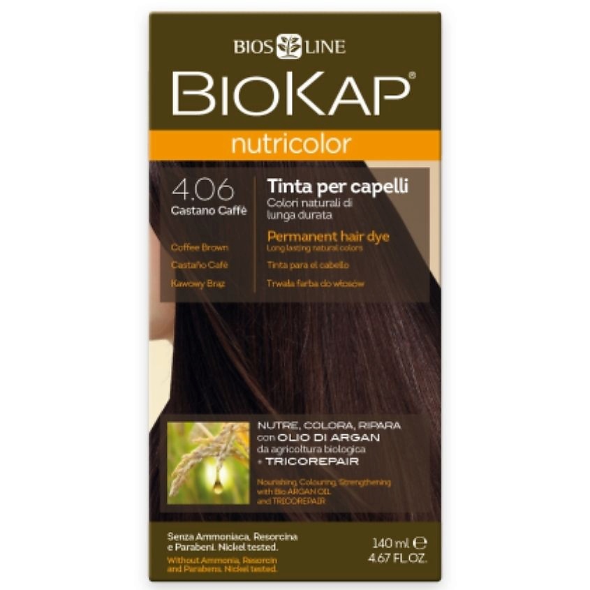 Изображение товара BIOKAP Nutricolor 4.06 кофейно‑коричневый, краска для волос