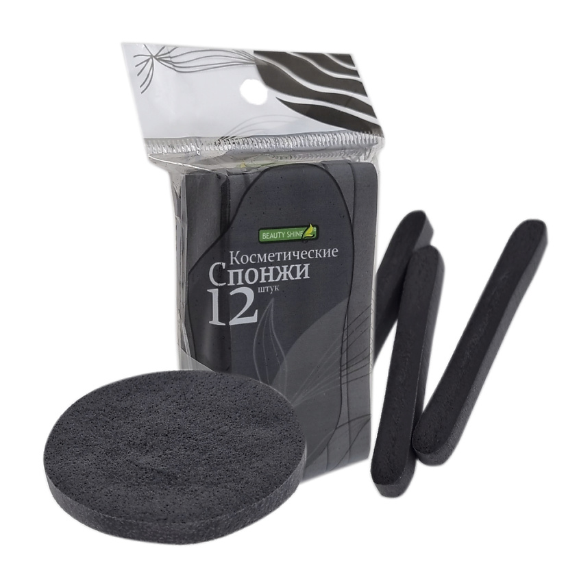 Изображение товара Косметический спонж для умывания из целлюлозы Черный BEAUTY SHINE
