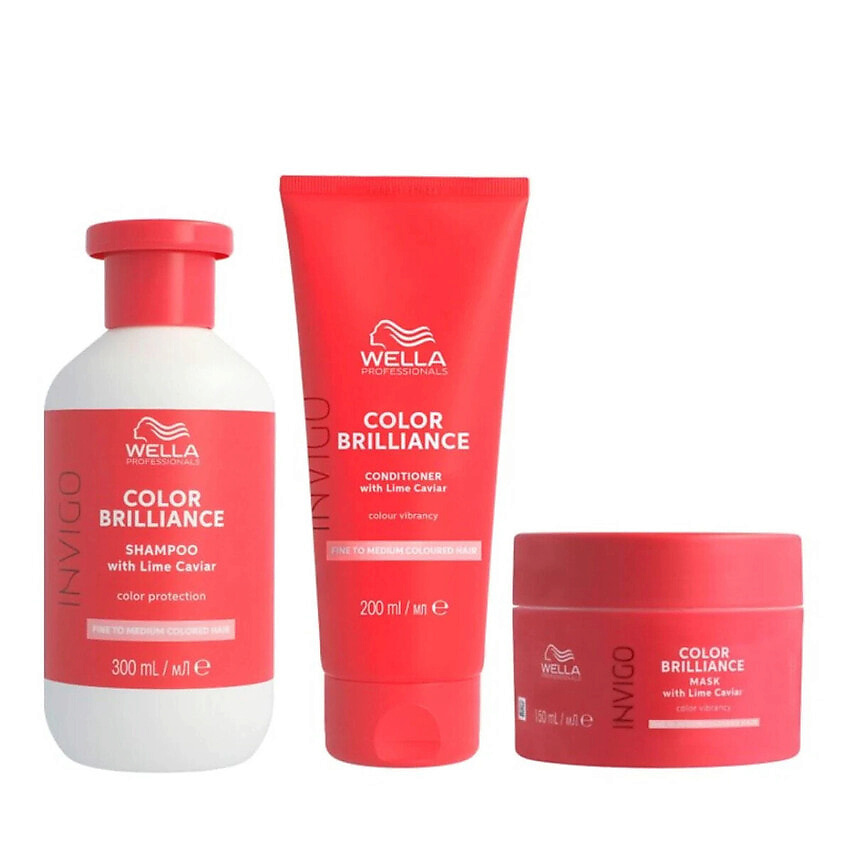 Изображение товара WELLA Набор для ухода за волосами INVIGO Color Brilliance Fine, 300 мл + 200 мл + 650 мл