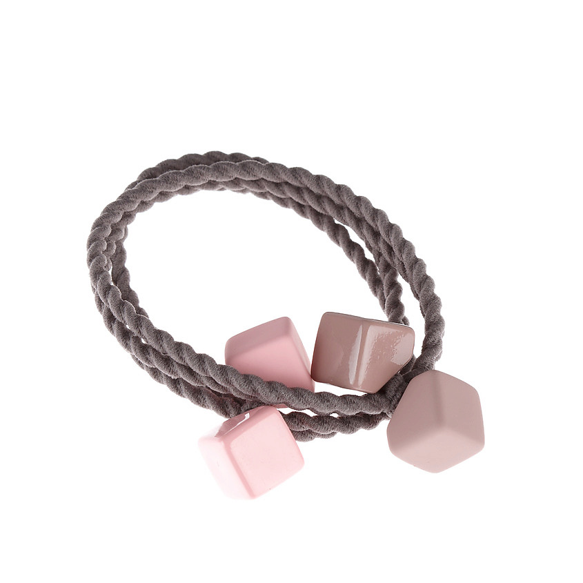 Изображение товара DEWAL BEAUTY Резинки для волос "Цветные кубики", розово-бежевый