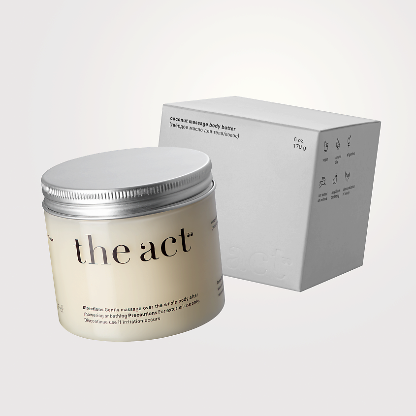 Изображение товара THE ACT Крем-баттер для тела с маслом кокоса, 170 г