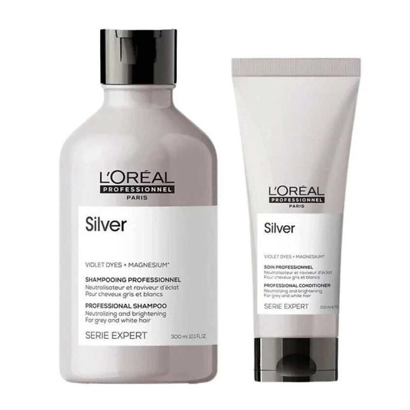 Изображение товара Набор для седых и светлых волос L'OREAL PROFESSIONNEL Silver Bundle 300 мл + 200 мл