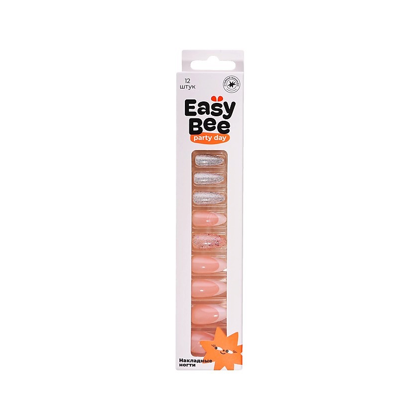 Изображение товара EASYBEE Набор накладных ногтей с клеевыми стикерами NAIL DAY, Pink French