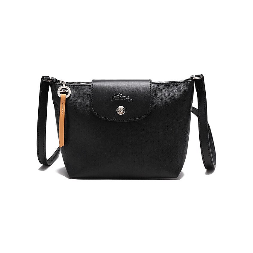 Изображение товара LONGCHAMP Сумка Le Pliage City Coated Canvas With Leather Shoulder Bag Regular Women's Black, Черный
