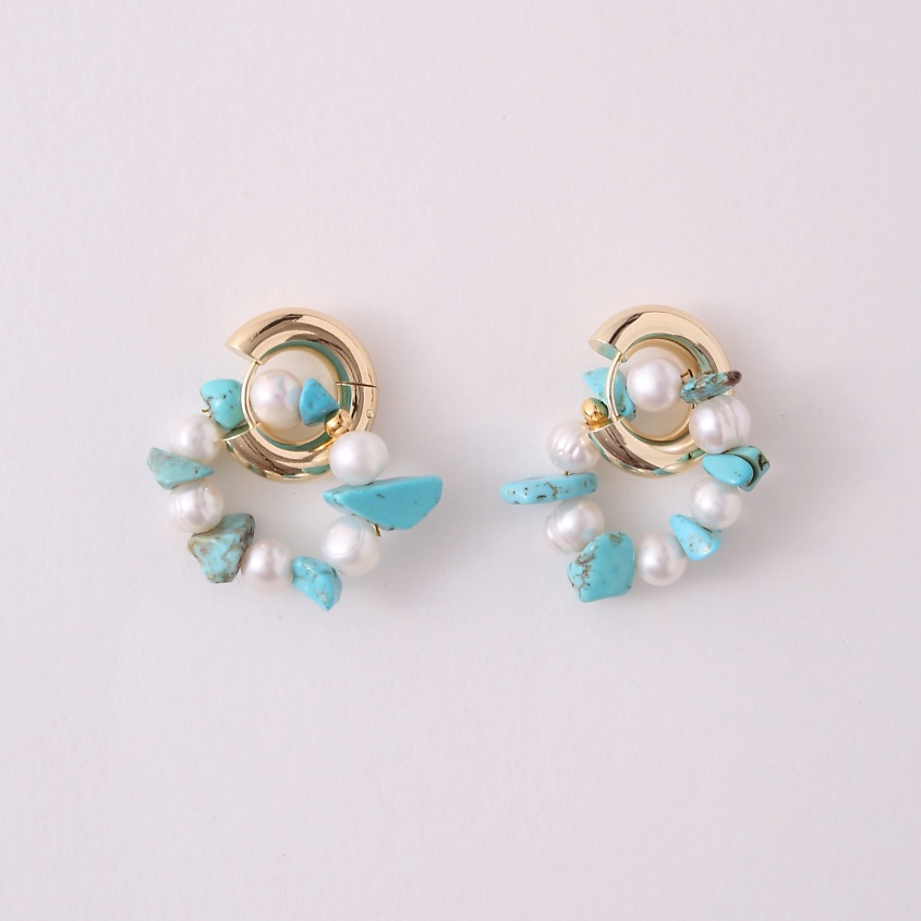 Изображение товара VELTOM Серьги с голубыми минералами, 1 шт.