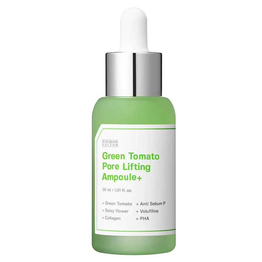 Изображение товара SUNGBOON EDITOR Подтягивающая сыворотка Green Tomato Pore Lifting Ampoule+, Зеленый томат