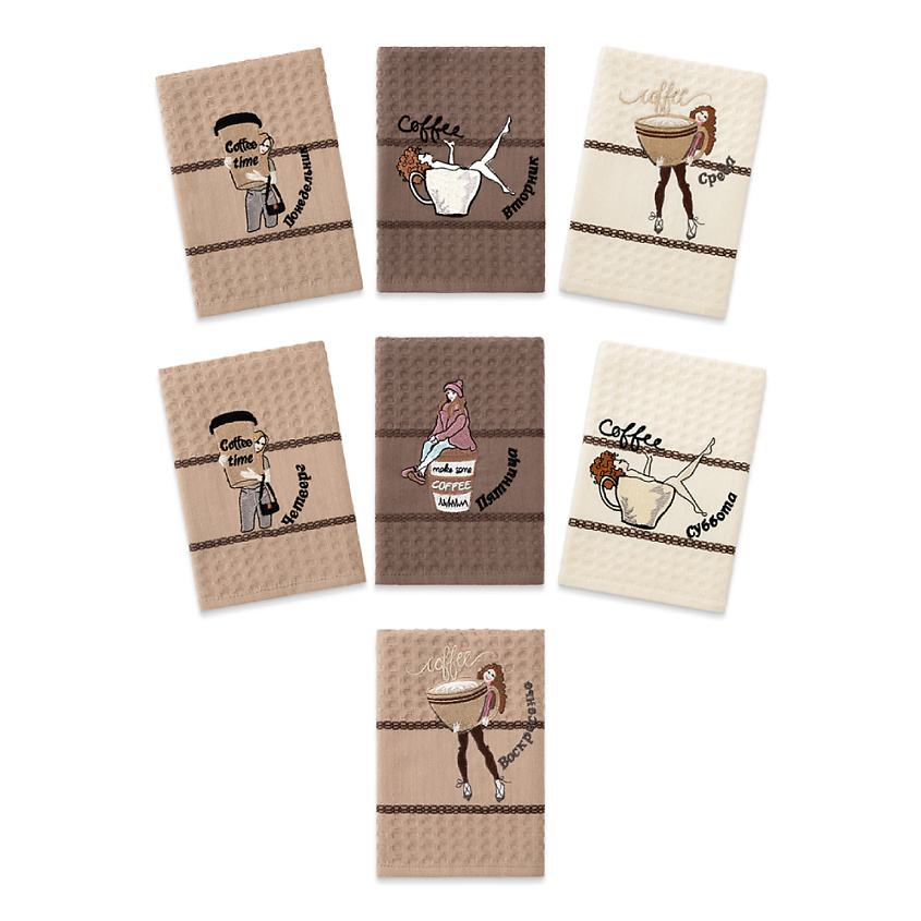 Изображение товара Набор вафельных салфеток DEVON 7 шт 45x65 см KARNA для кухни