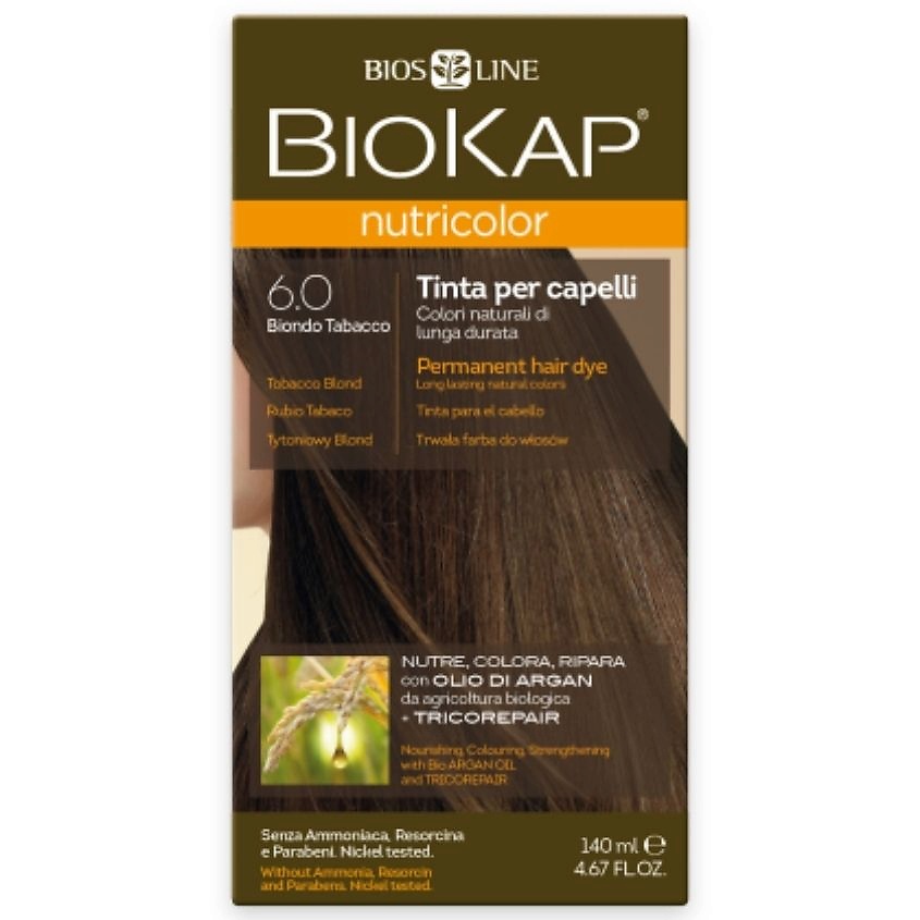 Изображение товара BIOKAP Nutricolor краска табачный 6 0 для волос без аммиака с протеинами растений