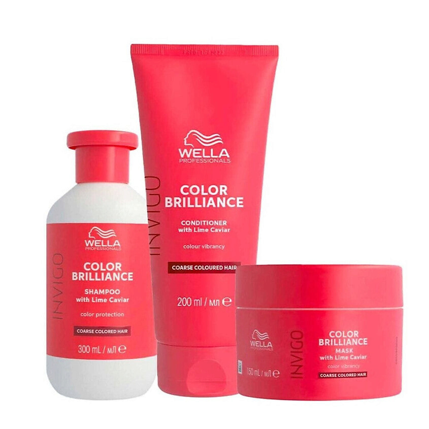 Изображение товара WELLA Набор для ухода за волосами INVIGO Color Brilliance Coarse, 300 мл + 200 мл + 150 мл
