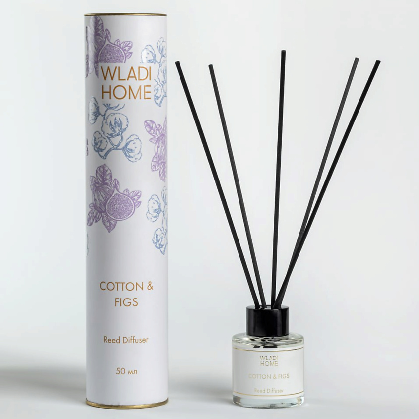 Изображение товара Аромадиффузор для дома с палочками WLADI HOME свежий хлопок 50 мл