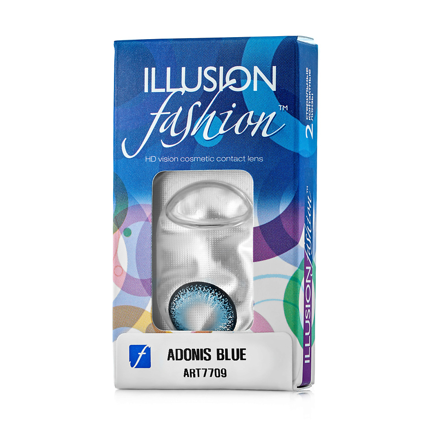 Изображение товара Цветные контактные линзы ILLUSION ADONIS Blue 2 шт месяц ношения