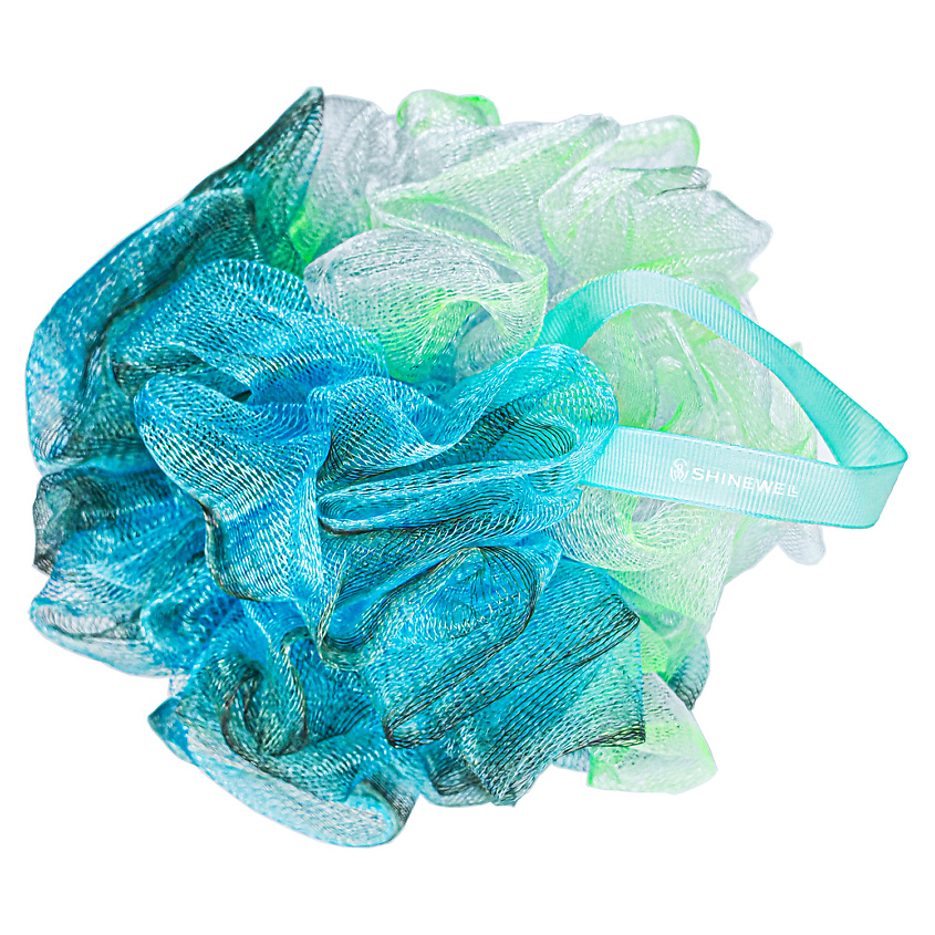Изображение товара Мочалка для душа средней жесткости SHINEWELL, бирюзовая, массажная