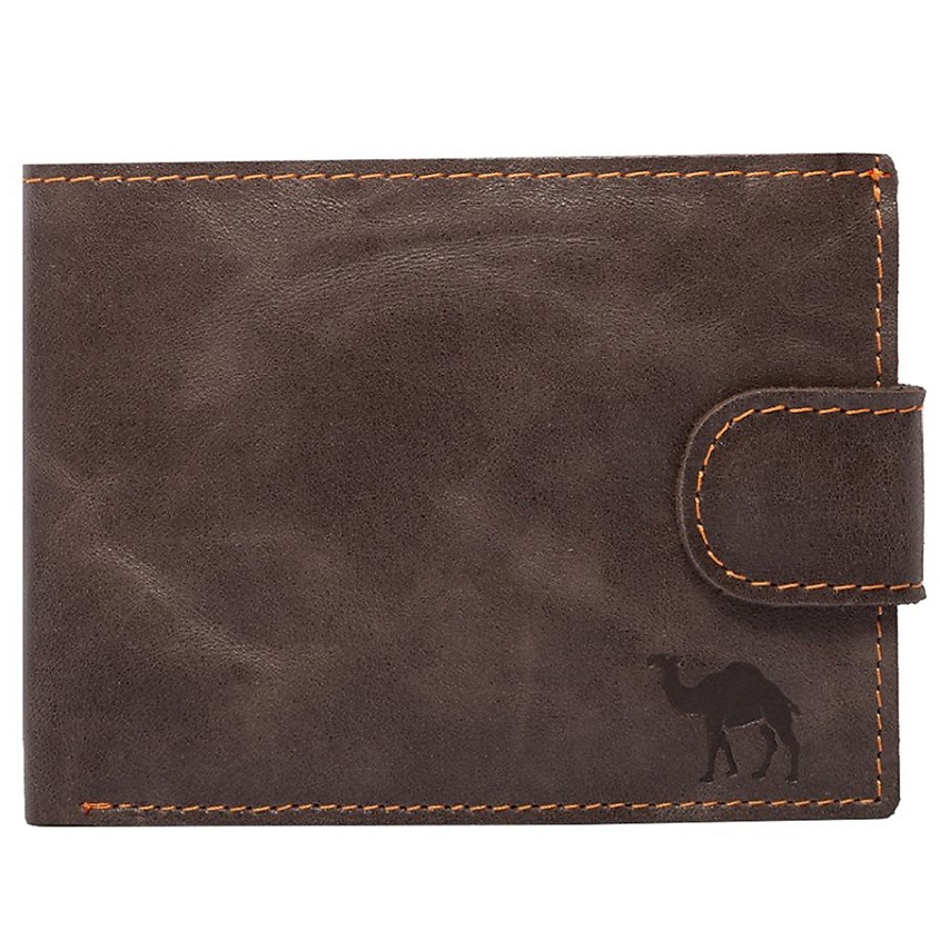 Изображение товара Мужское портмоне из натуральной кожи Forte темно-коричневое с тиснением Camel