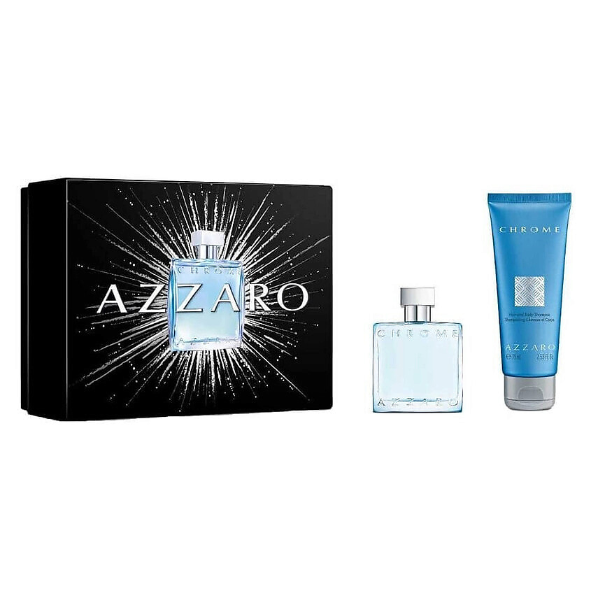 Изображение товара AZZARO Набор Chrome: Туалетная вода + гель для душа, 50 мл + 75 мл