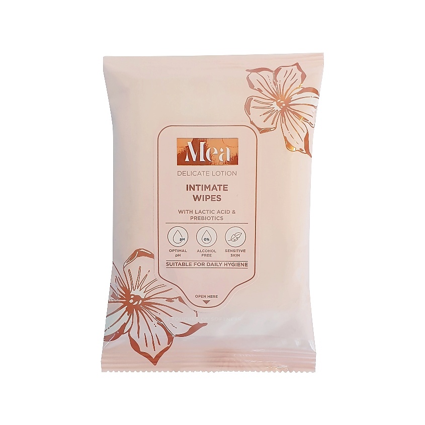Изображение товара MEA Салфетки влажные для интимной гигиены с пребиотиками и молочной кислотой, 15 шт