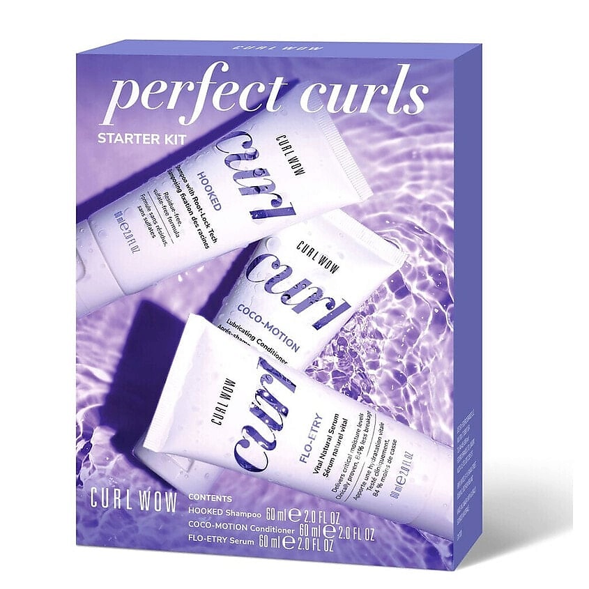Изображение товара COLOR WOW Набор для волос Perfect Curls Starter Шампунь+Кондиционер+сыворотка, 60мл+60мл+60мл