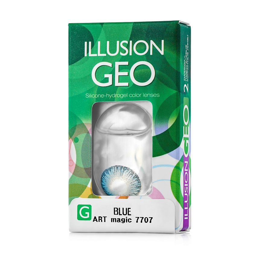 Изображение товара Цветные контактные линзы ILLUSION GEO Magic blue -0.00 / 8.6 / 14.2 / 2 шт.