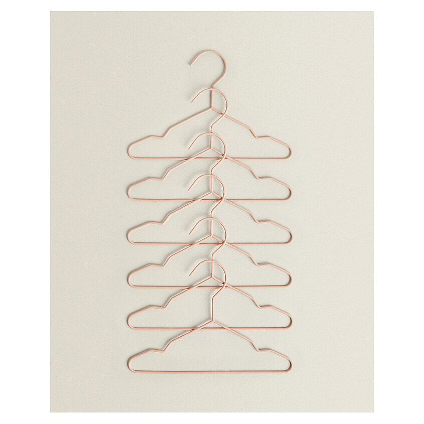 Изображение товара ZARA HOME Набор из 6 прорезиненных детских вешалок, 16.5 x 25 x 0.32 см