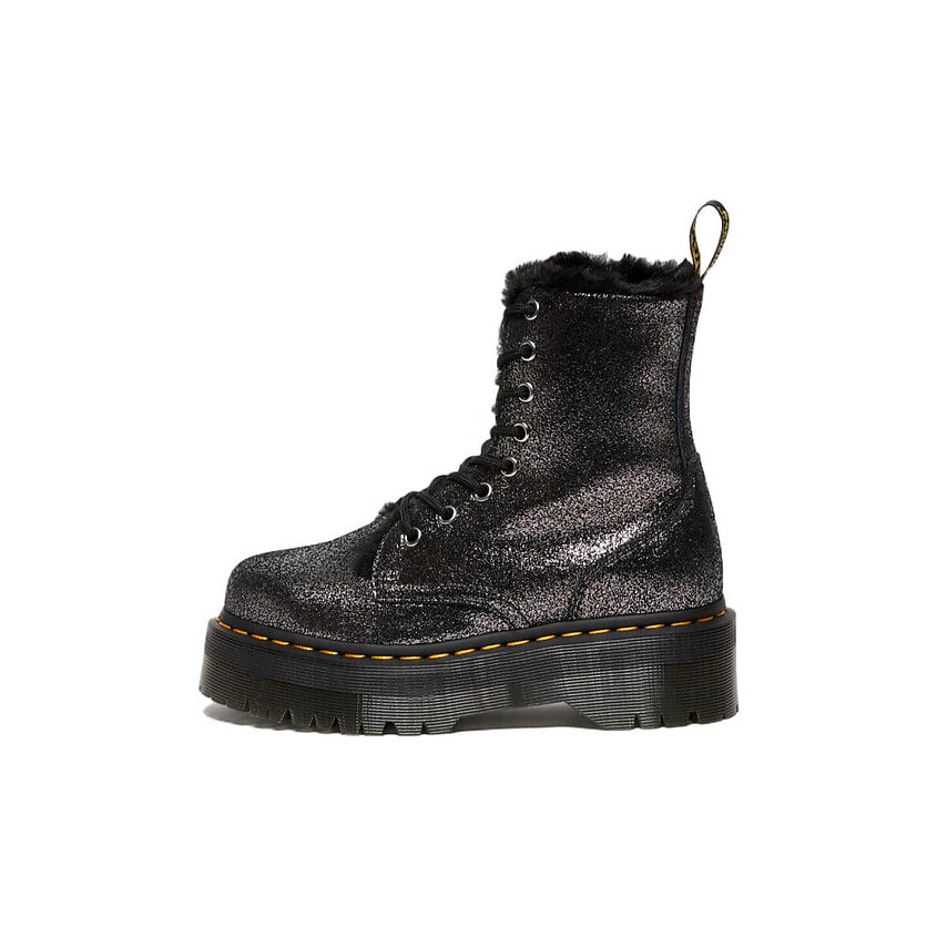 Изображение товара DR. MARTENS Кроссовки Dr.Martens Jadon Faux Fur Lined Metallic Leather Platform Boots Black Womens, Размер 41