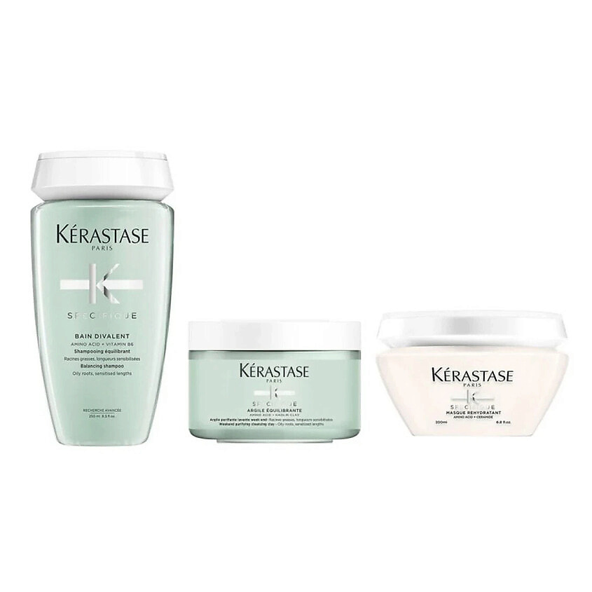 Изображение товара KERASTASE Набор Specifique Set Divalent: Шампунь + Маска + Гель-маска для волос, 250 мл + 200 мл + 200 мл