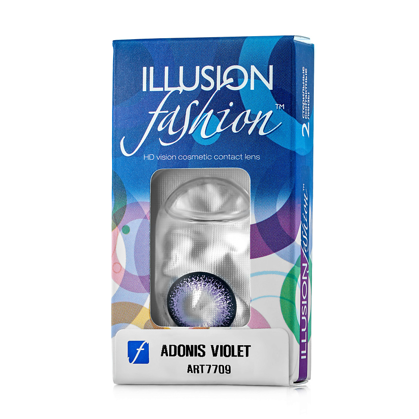Изображение товара Цветные контактные линзы ILLUSION ADONIS violet -2.00 / 8.6 / 14.5 / 2шт.