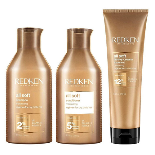 

REDKEN Набор All Soft Heavy Cream Bundle: Шампунь + Кондиционер + Маска, Набор All Soft Heavy Cream Bundle: Шампунь + Кондиционер + Маска