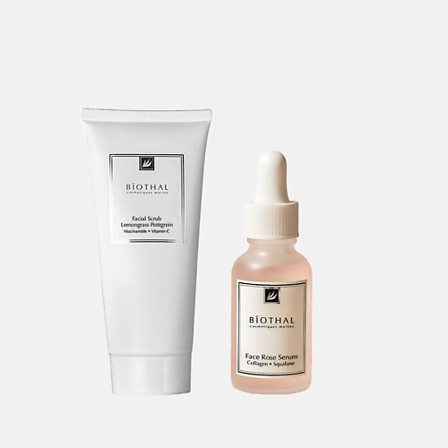 BIOTHAL Набор для лица Очищение и увлажнение 2 Скраб для лица Сыворотка увлажняющая Роза 1145₽