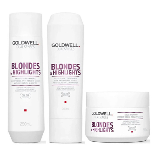 

GOLDWELL Набор Dualsenses Blondes & Highlights Bundle: Шампунь + Кондиционер + Маска, Набор Dualsenses Blondes & Highlights Bundle: Шампунь + Кондиционер + Маска