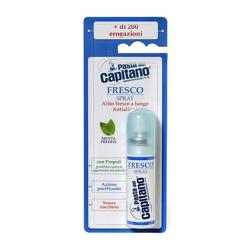 

PASTA DEL CAPITANO Спрей для полости рта освежающий "Ледяная мята" Fresco 15, Спрей для полости рта освежающий "Ледяная мята" Fresco