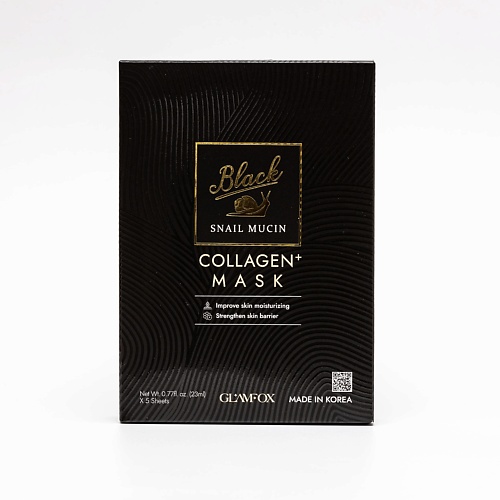 

GLAMFOX Антивозрастная коллагеновая тканевая маска с муцином черной улитки, Антивозрастная коллагеновая тканевая маска с муцином черной улитки