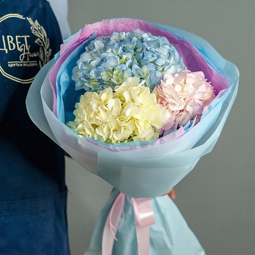 ЦВЕТНИК ЦВЕТЫ И ПОДАРКИ Букет гортензий