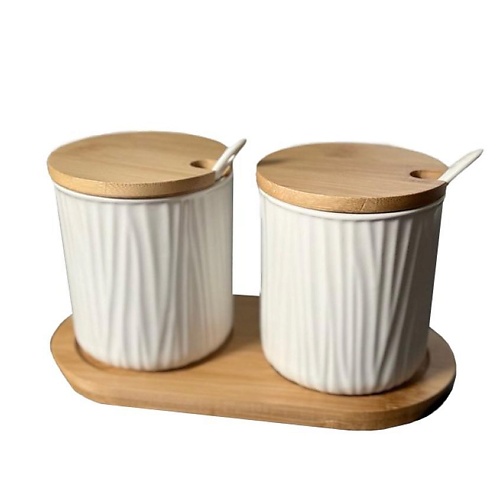 

GIFT'N'HOME Сахарница и солонка с крышкой набор для соли меда с ложкой, Сахарница и солонка с крышкой набор для соли меда с ложкой