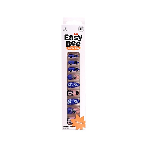 

EASYBEE Набор накладных ногтей с клеевыми стикерами NAIL DAY Blue Branch, Набор накладных ногтей с клеевыми стикерами NAIL DAY Blue Branch