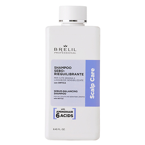 

BRELIL PROFESSIONAL Шампунь для жирной кожи головы и ослабленных волос себонормализующий 250, Шампунь для жирной кожи головы и ослабленных волос себонормализующий