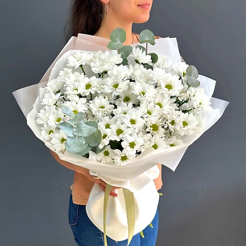 

ЛАЙФБУКЕТ Букет из хризантем и эвкалипта "Утренний бриз", Букет из хризантем и эвкалипта "Утренний бриз"