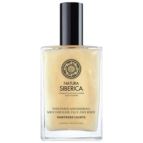 

NATURA SIBERICA Увлажняющий парфюмированный мист для волос лица и тела с золотым шиммером Northern Lights 100, Увлажняющий парфюмированный мист для волос лица и тела с золотым шиммером Northern Lights