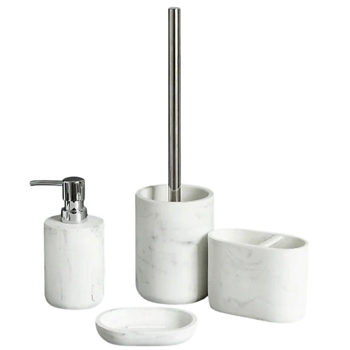 

DENEZO Набор аксессуаров для ванной комнаты и туалета с ершиком "Day four", Набор аксессуаров для ванной комнаты и туалета с ершиком "Day four"